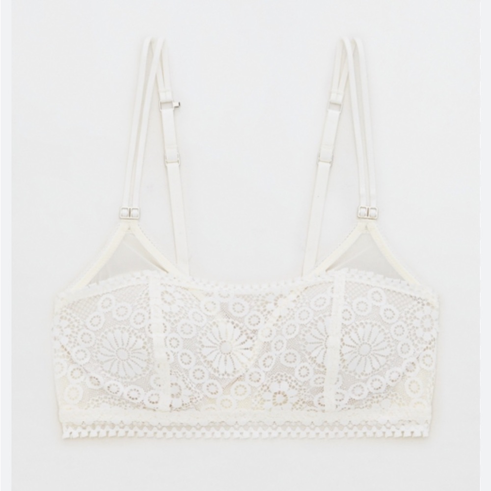 Aerie Real Power Wireless Push Up Joy Lace Bra